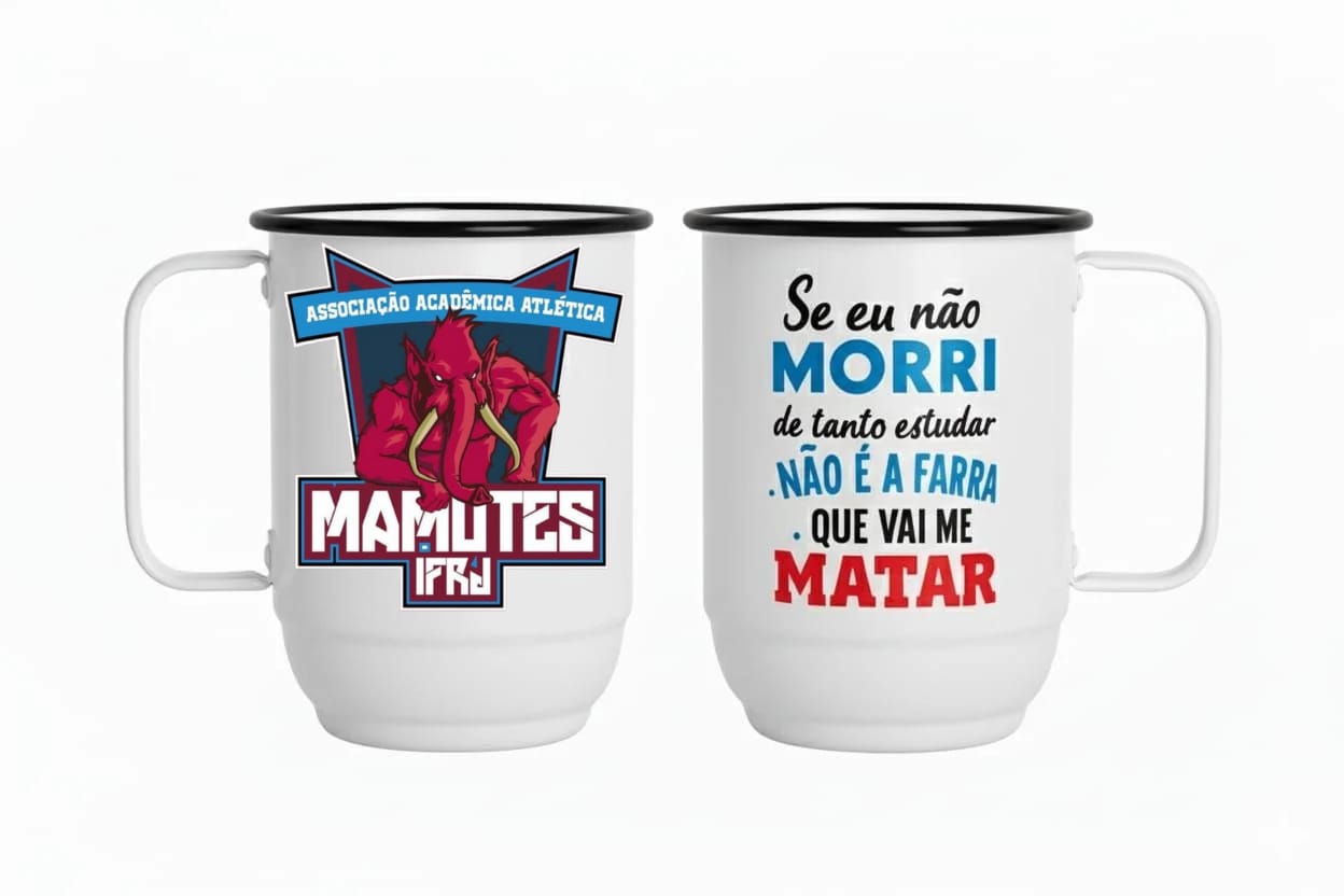 Caneca Branca Mamutes 850ml com Tirante