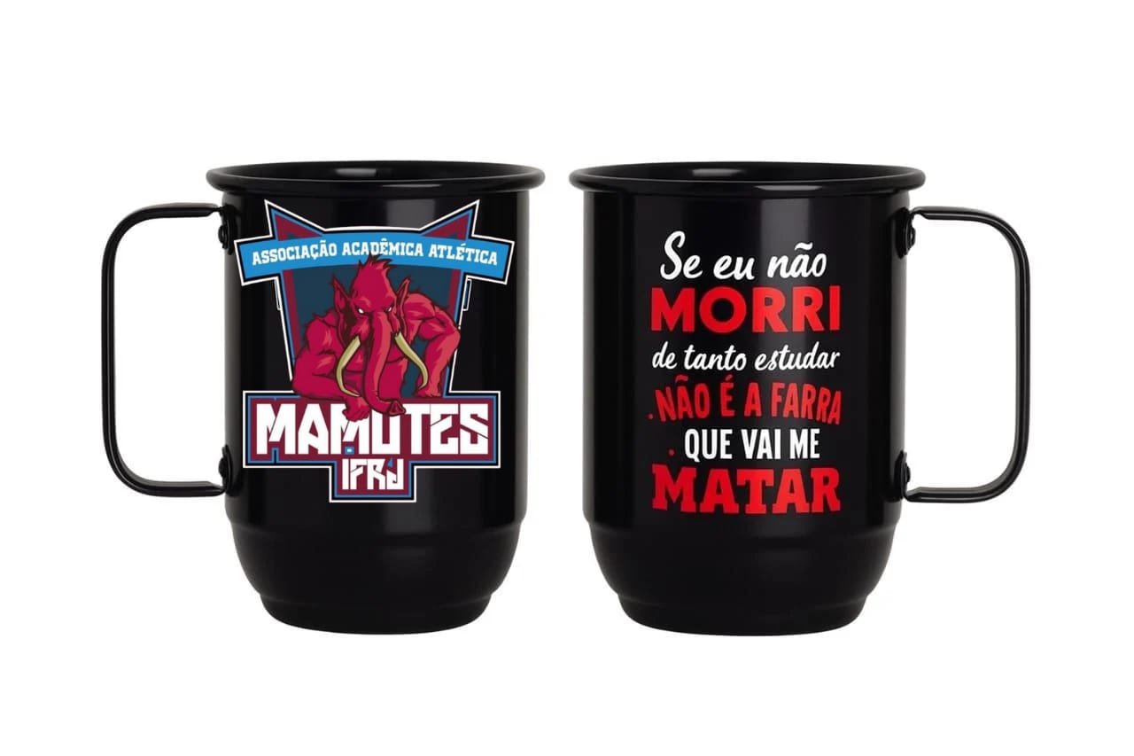 Caneca Preta Mamutes 850ml com Tirante